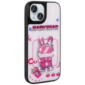 Apple iPhone 15 Kılıf Parlayan Kabartmalı İkonik Figürlü  Amas Silikon Kapak thumbnail 7