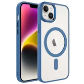 Apple iPhone 15 Kılıf Wireless Şarj Özellikli  Krom M-safe Silikon Kapak thumbnail 1