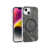 Apple iPhone 15 Kılıf M-safe Şarj Özellikli Fırça Boya Desenli  Palet Kapak thumbnail 4