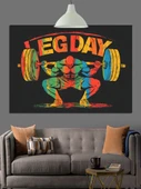 Bacak Günü Ağırlık Kaldırma Dekoratif Kanvas - Mdf Ahşap Tablo - 3