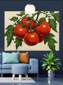 Taze Kırmızı Domatesler Sanatı Dekoratif Kanvas - Mdf Ahşap Tablo - 1
