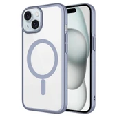 Apple iPhone 15 Kılıf Wireless Şarj Özellikli Sert PC  Mat Riksos M-safe Kapak thumbnail 1