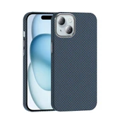 Apple iPhone 15 Kılıf M-safe Şarj Özellikli Karbon Fiber Görünümlü  Gros Kapak thumbnail 1