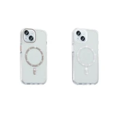 Apple iPhone 15 Kılıf Taşlı Tasarım M-safe Şarj Özellikli  Koment Silikon Kapak thumbnail 7