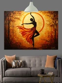 Dans Eden Kadın Silüeti Dekoratif Kanvas - Mdf Ahşap Tablo - 3