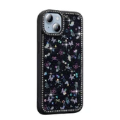 Apple iPhone 15 Kılıf Taşlı ve Simli Tasarım  Azra Kapak thumbnail 4