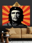 Che Guevara Siyah Kırmızı Dekoratif Kanvas - Mdf Ahşap Tablo - 3