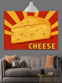 Sarı Peynir Blok Yazısı Dekoratif Kanvas - Mdf Ahşap Tablo - 3