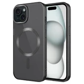 Apple iPhone 15 Plus Kılıf Mat Tasarımlı M-safe Wireless Şarj Özellikli  Mat Setro Kapak thumbnail 1