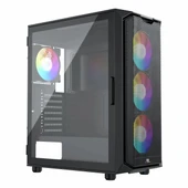 PowerBoost PB-P521B 750W 80+ Bronz USB 3.2 ARGB ATX Mid Tower Siyah Kasa thumbnail 4