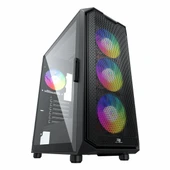 PowerBoost PB-P521B 750W 80+ Bronz USB 3.2 ARGB ATX Mid Tower Siyah Kasa thumbnail 1