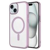 Apple iPhone 15 Kılıf Wireless Şarj Özellikli Sert PC  Mat Riksos M-safe Kapak thumbnail 1