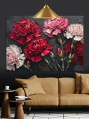 Kırmızı Gül Aşk Çiçeği Dekoratif Kanvas - Mdf Ahşap Tablo - 3