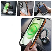 Apple iPhone 15 Plus Kılıf M-safe Şarj Özellikli Renkli Kenar Airbag Şeritli  Lamer Kapak thumbnail 5