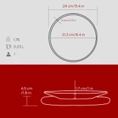 Lava Döküm Yuvarlak Servis Tabağı ve Kayın Servis Ahşabı. Çap(Ø)21cm.-Bordo thumbnail 5