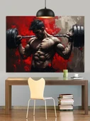 Kaslı Adam Vücut Geliştirme Dekoratif Kanvas - Mdf Ahşap Tablo - 2