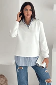 Fermuarlı Oversize Sweatshirt & Gömlek – Katmanlı Şehir Stili - 9