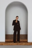 Kadın Siyah Blazer Ceket Pantolon Takım - 6