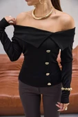 DUGME DETAYLI MADONNA BLUZ - 2