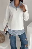Fermuarlı Oversize Sweatshirt & Gömlek – Katmanlı Şehir Stili - 8