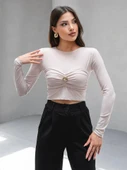 BELI BUZGULU TOKALI KISA BLUZ - 10
