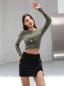 BELI BUZGULU TOKALI KISA BLUZ - 1