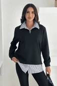 Fermuarlı Oversize Sweatshirt & Gömlek – Katmanlı Şehir Stili - 2