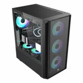 Powerboost PB-P3602BB 850W 80+ Bronz USB 3.2 ARGB ATX Mid Tower Siyah Kasa thumbnail 2