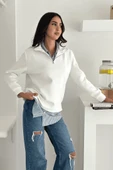 Fermuarlı Oversize Sweatshirt & Gömlek – Katmanlı Şehir Stili - 7