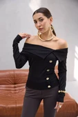 DUGME DETAYLI MADONNA BLUZ - 1