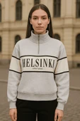 ÖNÜ FERMUARLI HELSİNŞI BASKILI KISA SWEAT - 3