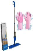Sprey Mop 4 Adet Mop Bezi ve Sihirli Silikon Bulaşık Eldiveni - 1