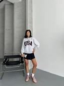 USA YAZILI KAPSONLU SWEAT - 7