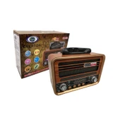 RT-708 Retro Radyo Bluetooth Hoparlör - Solar (Güneş Enerjili) Şarjlı, USB/SD Kart Girişli, TWS Destekli, 3 Bant Radyo thumbnail 1