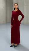 BELI TOKALI UZUN ELBISE - 1