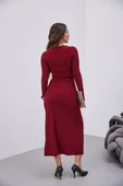 BELİ BÜZGÜLĞ TOKALI ELBİSE - 3