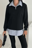 Fermuarlı Oversize Sweatshirt & Gömlek – Katmanlı Şehir Stili - 4