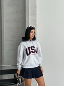 USA YAZILI KAPSONLU SWEAT - 1