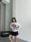 USA YAZILI KAPSONLU SWEAT - 2