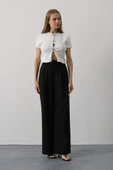 Pileli Bağcıklı Oversize Pantolon - 4