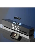Bluetooth Hoparlör Şarjlı Ses Sistemi LED Ekran FM Çalar Saat Sıcaklık PC USB Aux Tf Kart - 8