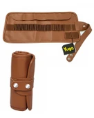 Yuga Suni Deri 36 Gözlü Rulo Kalemlik Taba thumbnail 3