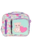 KAUKKO Kız Turkuaz Mor Ayıcık Isı Yalıtımlı Üç Bölmeli (Matara Cepli) Okul Beslenme Çantası L7239 - 2