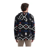 Vintage Desenli Kürklü Regular Fit Kapüşonlu Sweat Hırka - 6