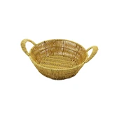 YUVARLAK PLASTİK HASIR EKMEK - ÇOK AMAÇLI SEPET KULPLU - METAL İSKELET TABAN:18CM - AĞIZ:24CM DERİNLİK:8CM (5250) - 1