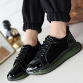 Piona Siyah Rugan Yeşil Tabanlı Spor Ayakkabı thumbnail 4