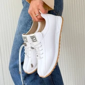 Monya Beyaz Cilt Bağcıklı Spor Ayakkabı thumbnail 8