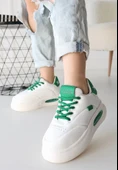 Chris Beyaz Cilt Yeşil Detaylı Bağcıklı Spor Ayakkabı thumbnail 9