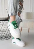 Chris Beyaz Cilt Yeşil Detaylı Bağcıklı Spor Ayakkabı thumbnail 3