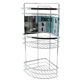 LAMALI 3 KATLI - ÜÇGEN KROM METAL BANYO KÖŞELİK - DUŞKABİN RAF (5250) - 1